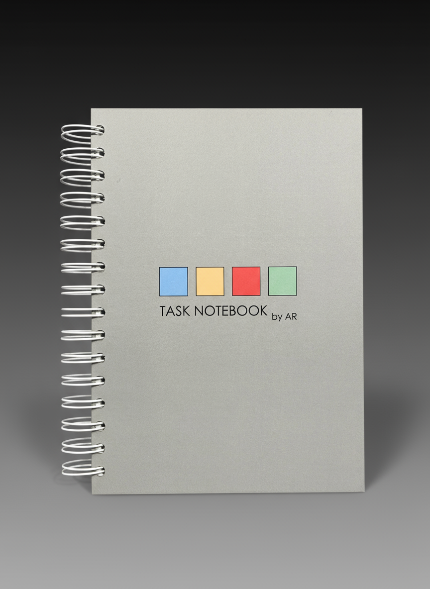 Task Notebook by AR - Gris Ceniza